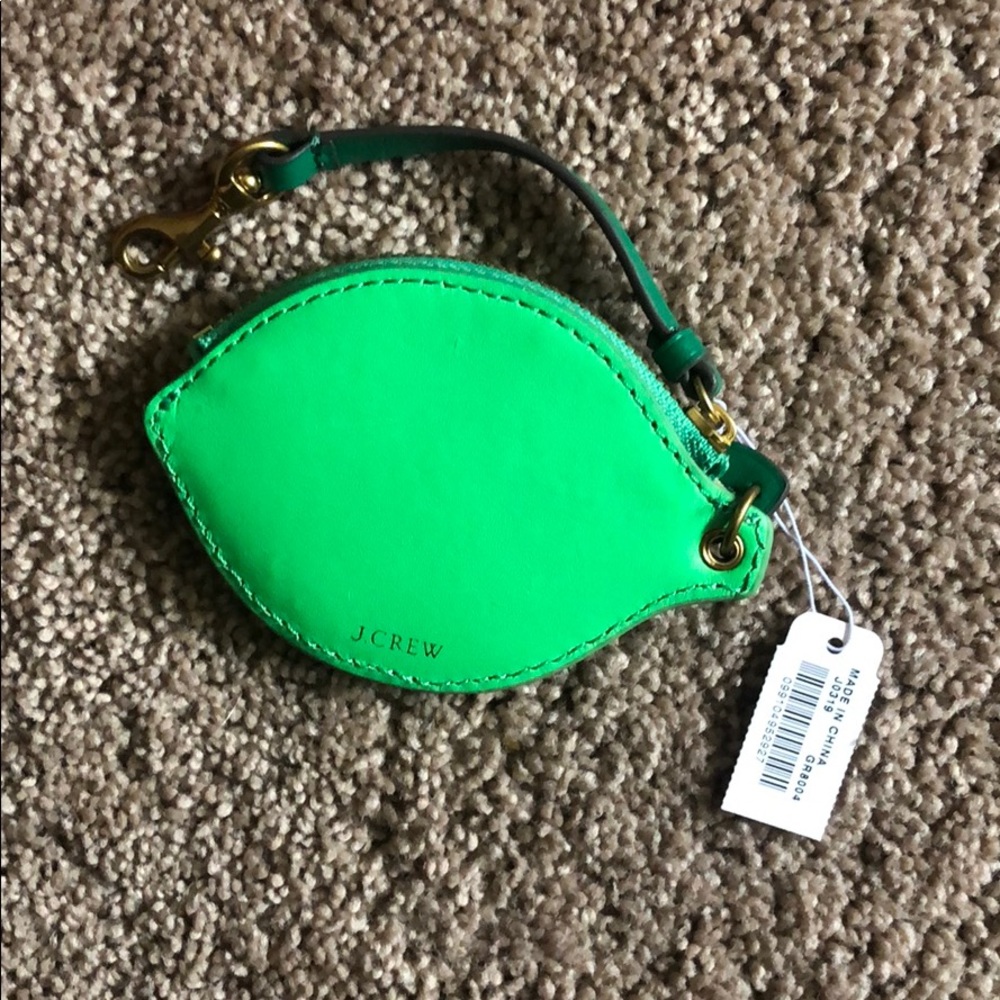 JCrew Lime Leather Coin Purse